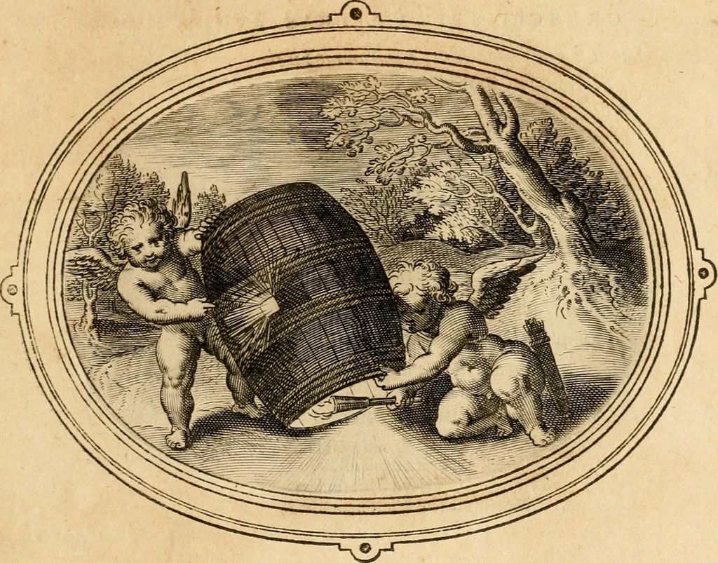 An illustration from Les emblemes de l'amour humain, 1667, leaf 164
