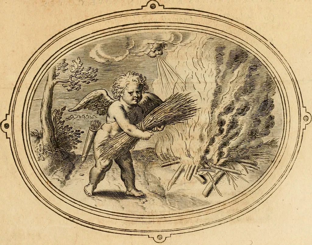 An illustration from Les emblemes de l'amour humain, 1667, leaf 166