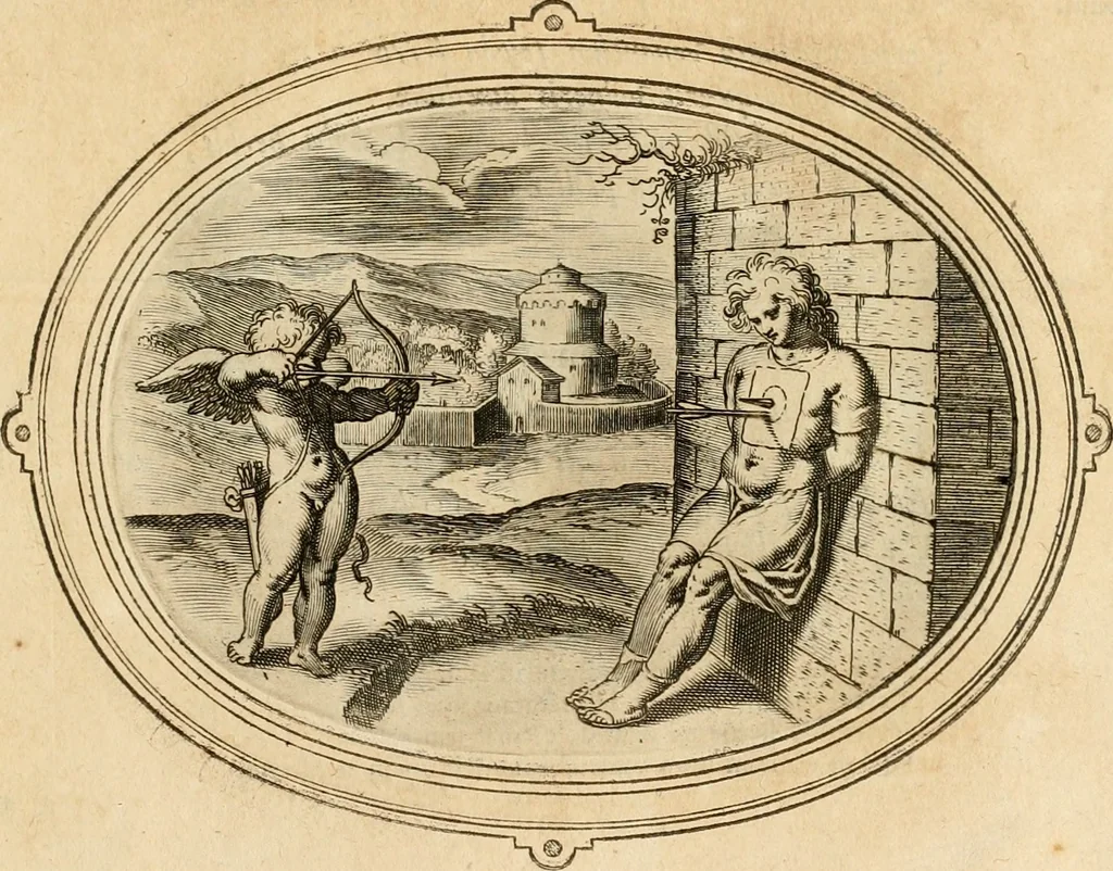 An illustration from Les emblemes de l'amour humain, 1667, leaf 172