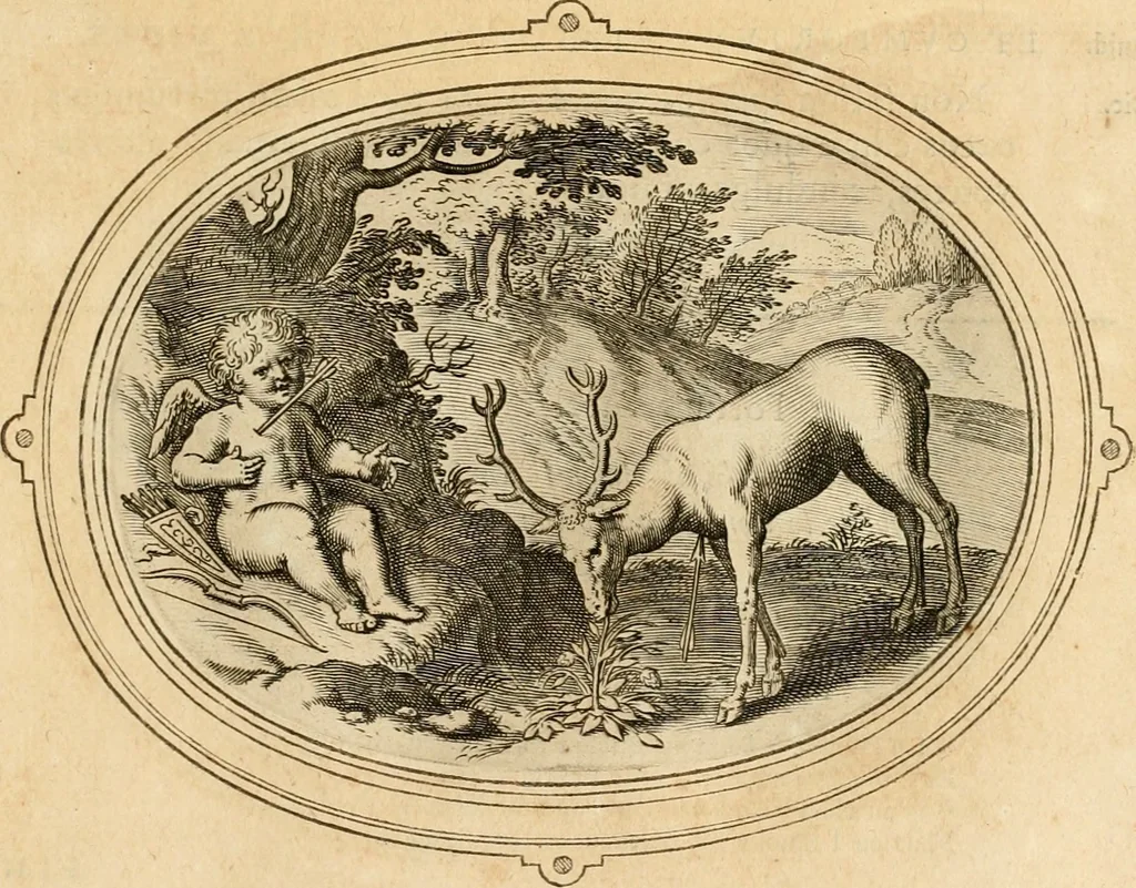 An illustration from Les emblemes de l'amour humain, 1667, leaf 174