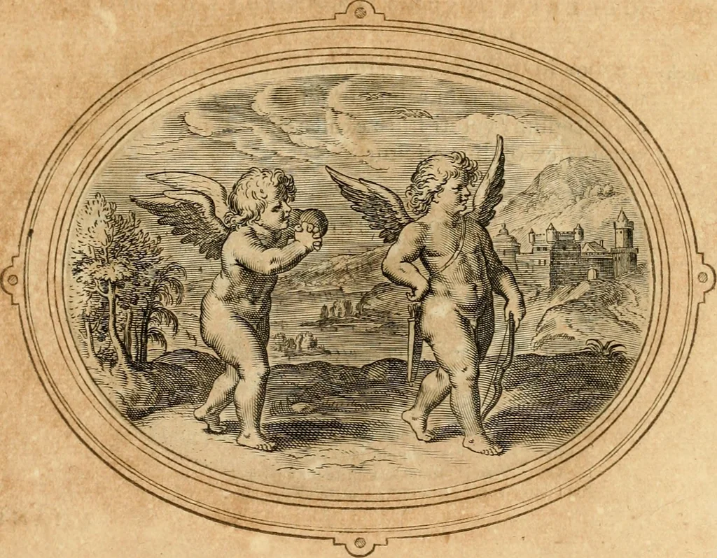 An illustration from Les emblemes de l'amour humain, 1667, leaf 182