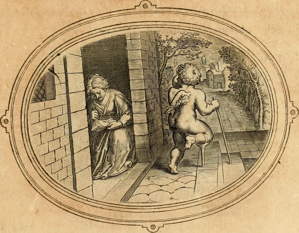 An illustration from Les emblemes de l'amour humain, 1667, leaf 184