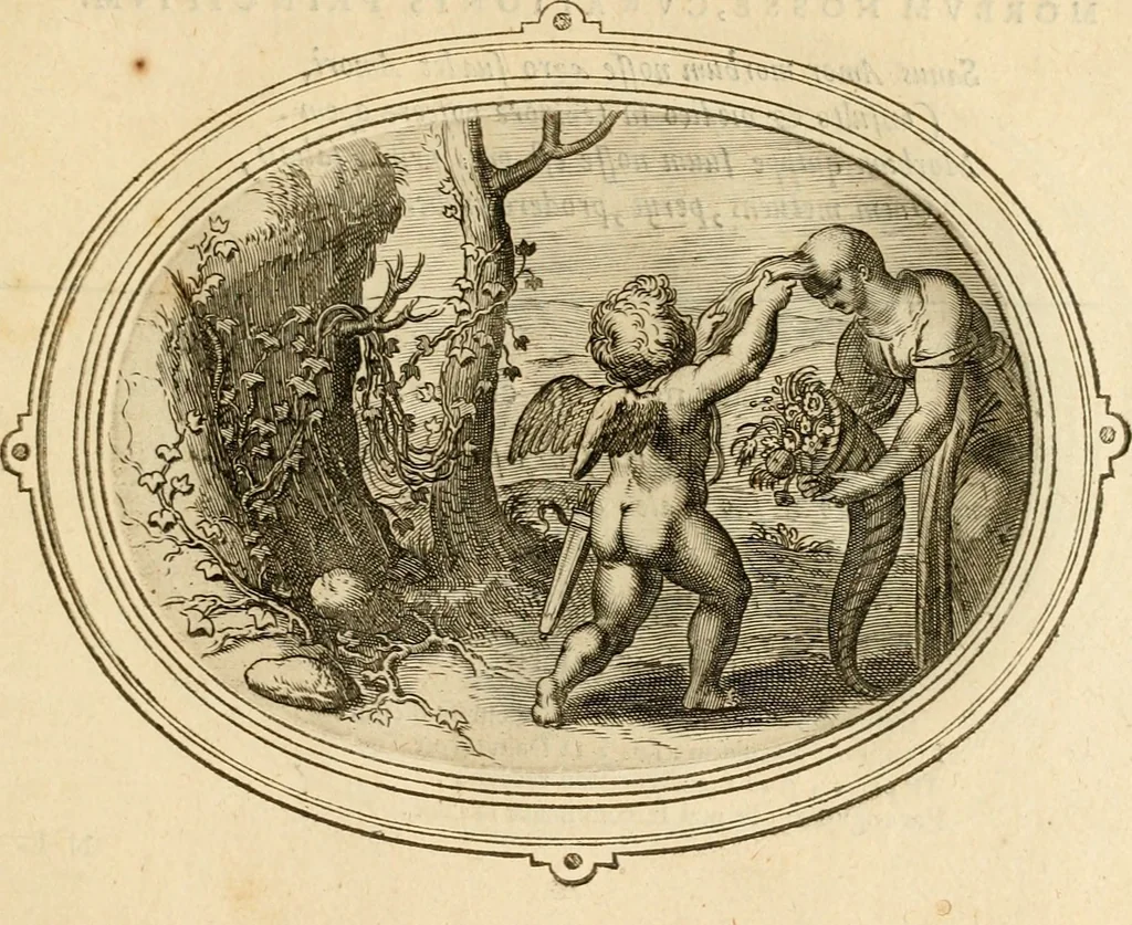 An illustration from Les emblemes de l'amour humain, 1667, leaf 194