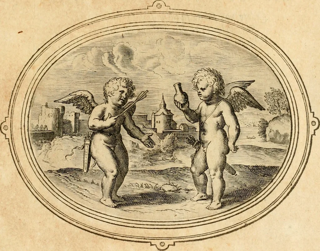 An illustration from Les emblemes de l'amour humain, 1667, leaf 196