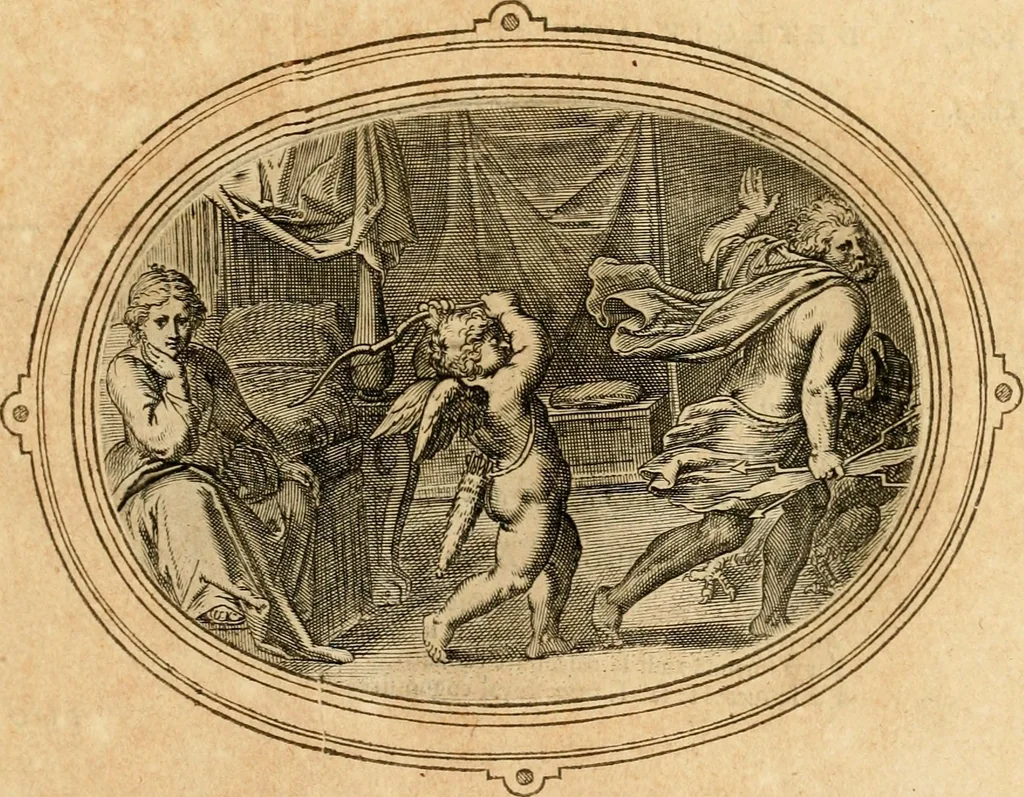 An illustration from Les emblemes de l'amour humain, 1667, leaf 200