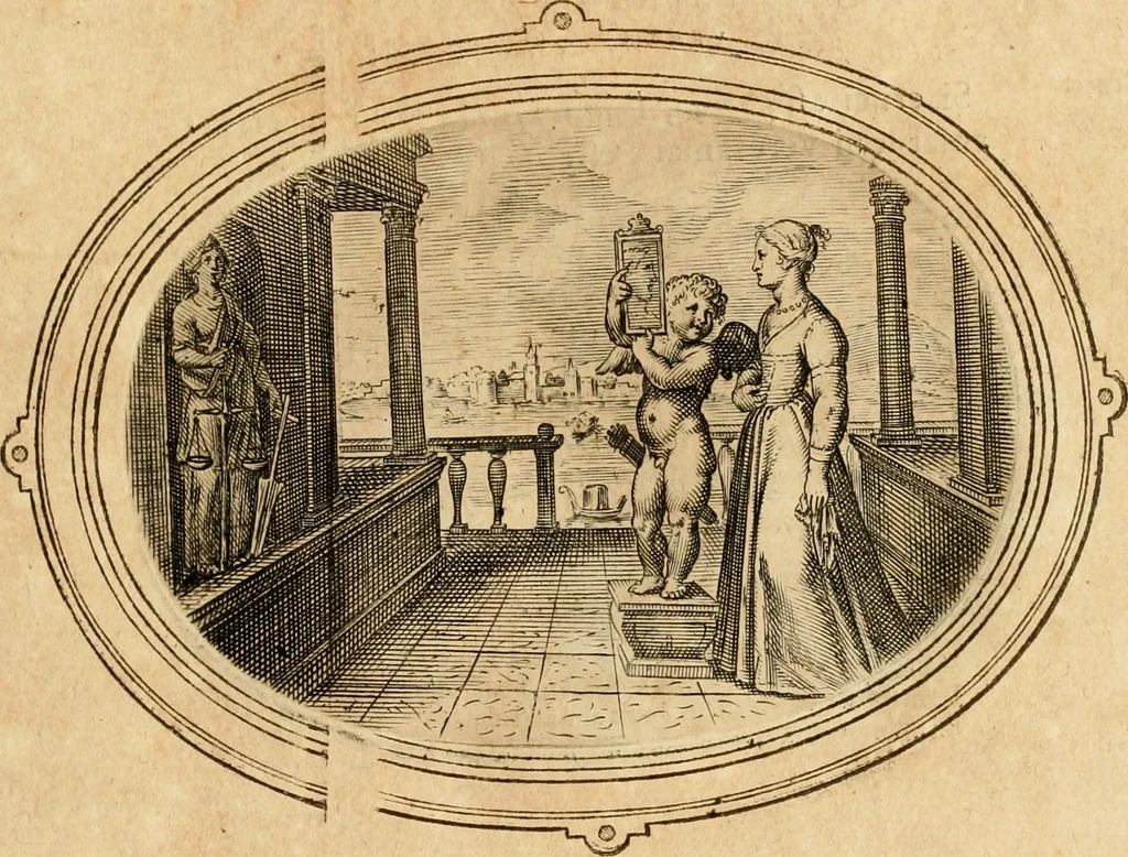 An illustration from Les emblemes de l'amour humain, 1667, leaf 202