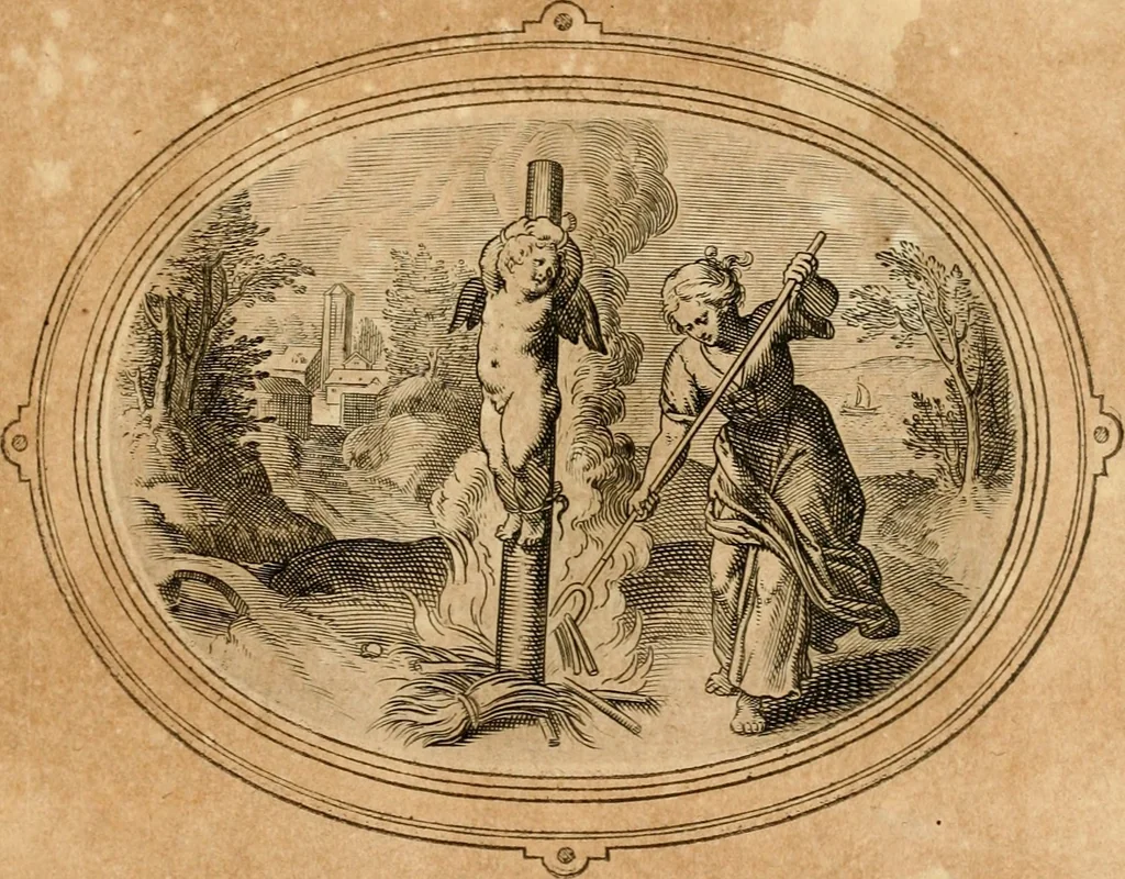 An illustration from Les emblemes de l'amour humain, 1667, leaf 204