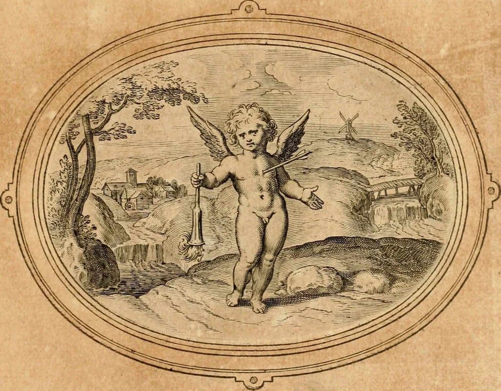 An illustration from Les emblemes de l'amour humain, 1667, leaf 210
