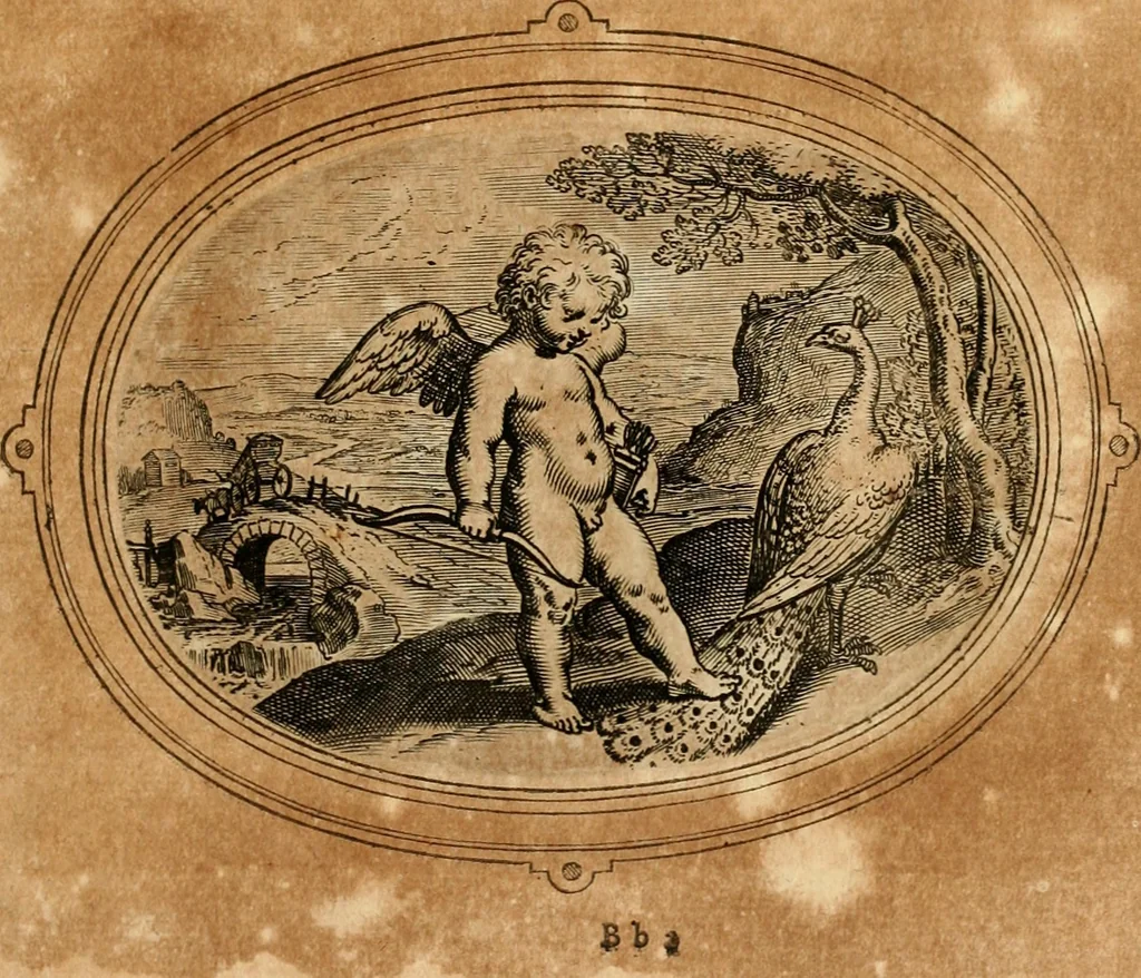 An illustration from Les emblemes de l'amour humain, 1667, leaf 214