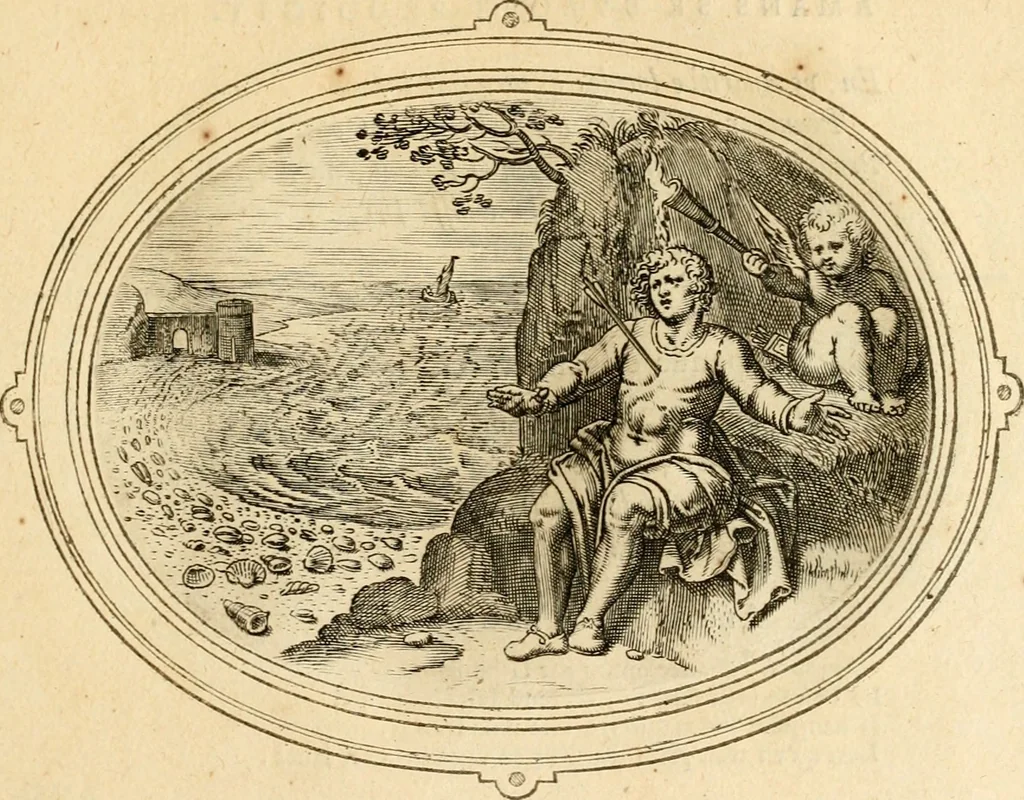 An illustration from Les emblemes de l'amour humain, 1667, leaf 222