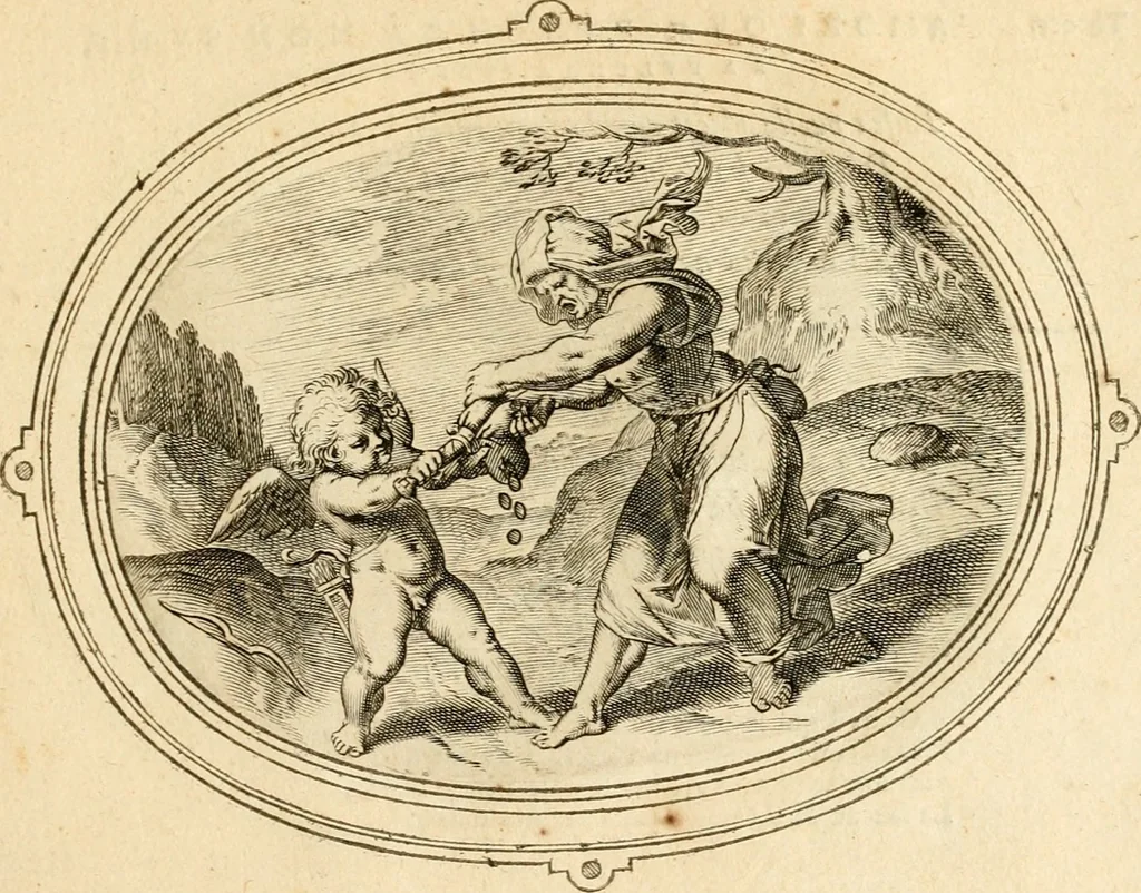 An illustration from Les emblemes de l'amour humain, 1667, leaf 224