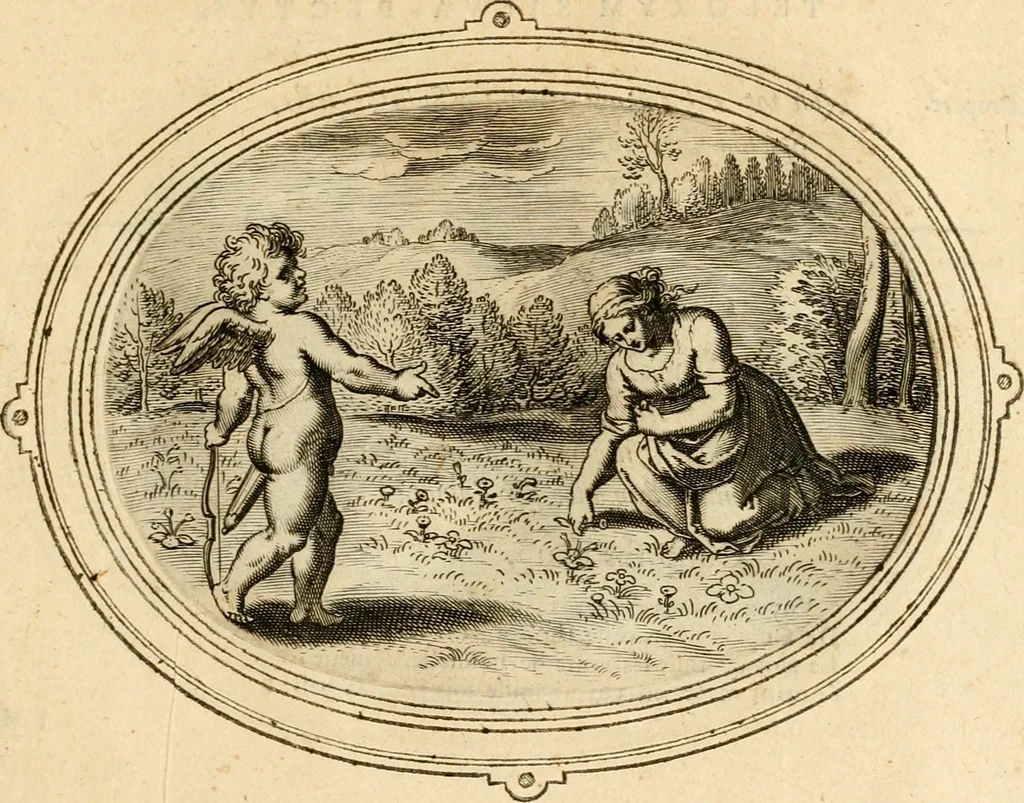 An illustration from Les emblemes de l'amour humain, 1667, leaf 232