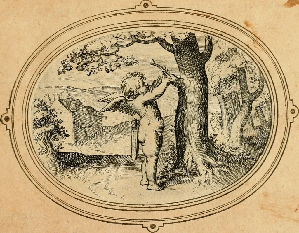 An illustration from Les emblemes de l'amour humain, 1667, leaf 24