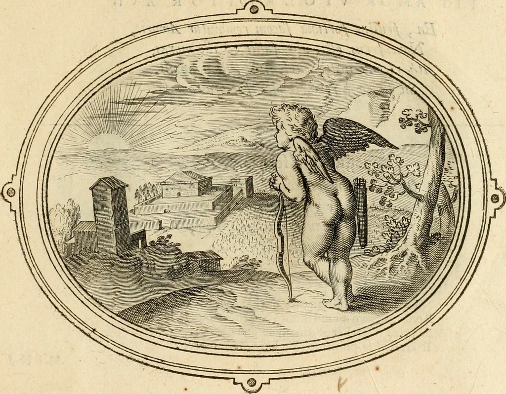 An illustration from Les emblemes de l'amour humain, 1667, leaf 242