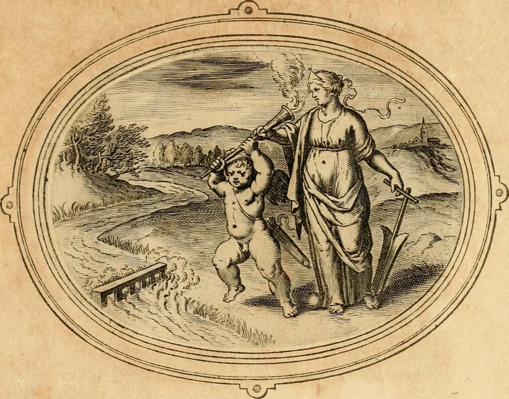An illustration from Les emblemes de l'amour humain, 1667, leaf 244