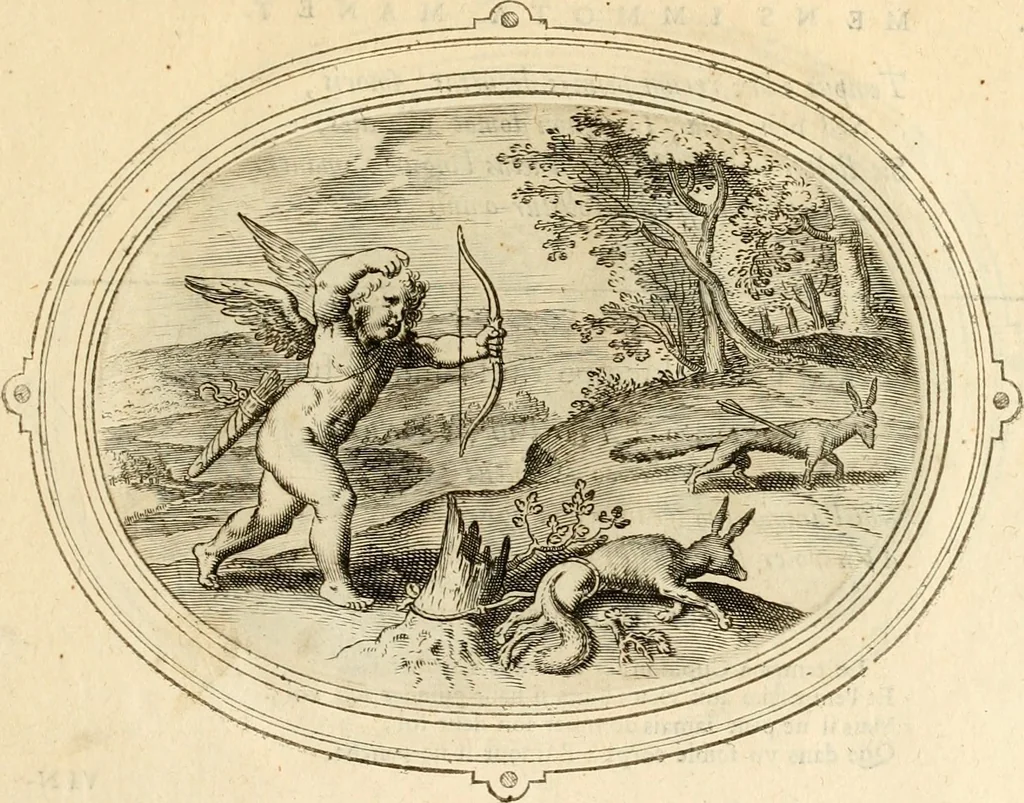 An illustration from Les emblemes de l'amour humain, 1667, leaf 254