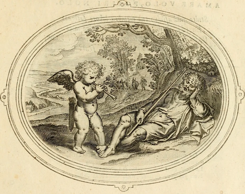 An illustration from Les emblemes de l'amour humain, 1667, leaf 258