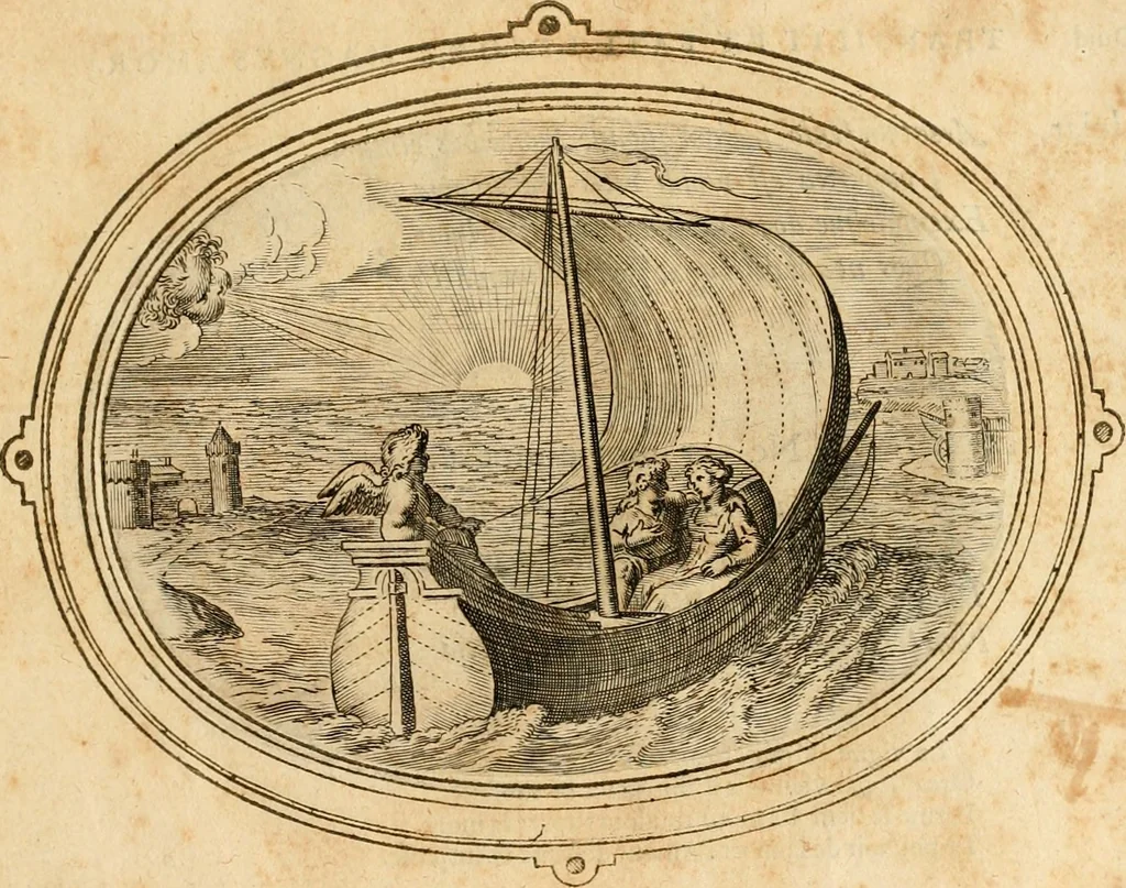 An illustration from Les emblemes de l'amour humain, 1667, leaf 262