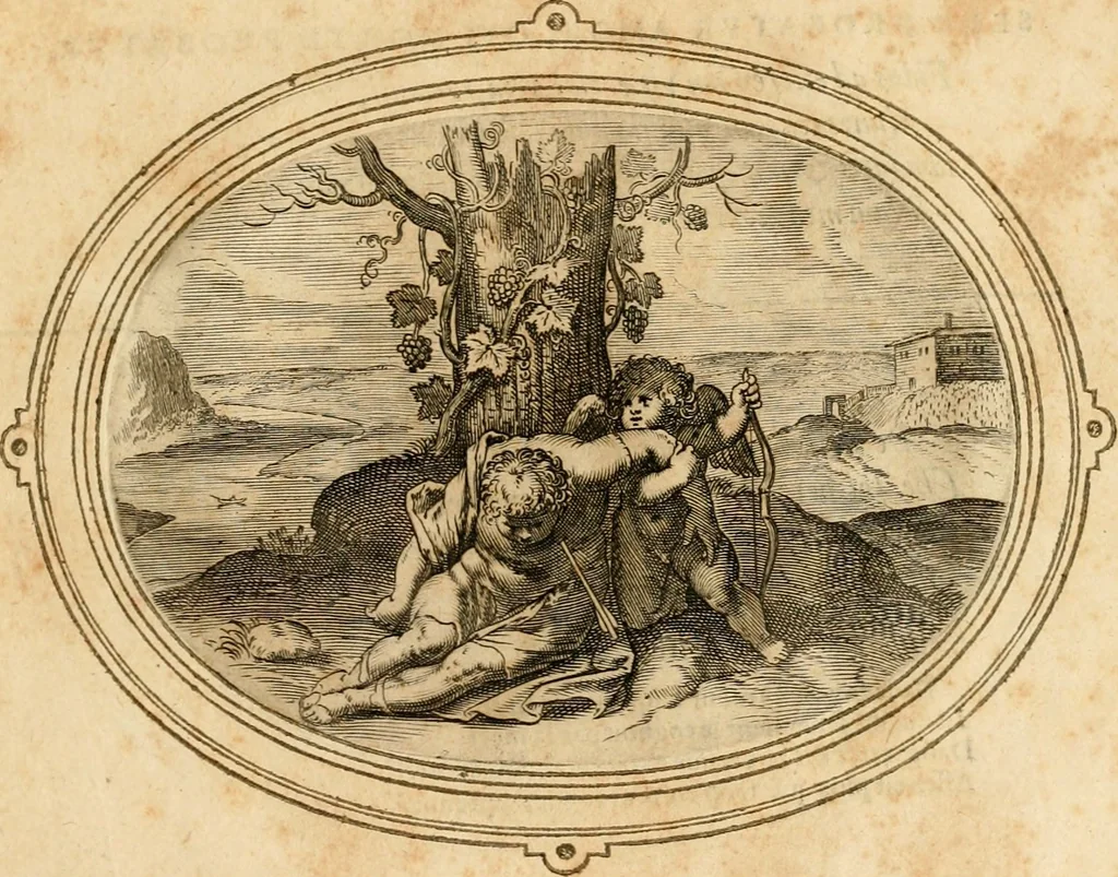 An illustration from Les emblemes de l'amour humain, 1667, leaf 264