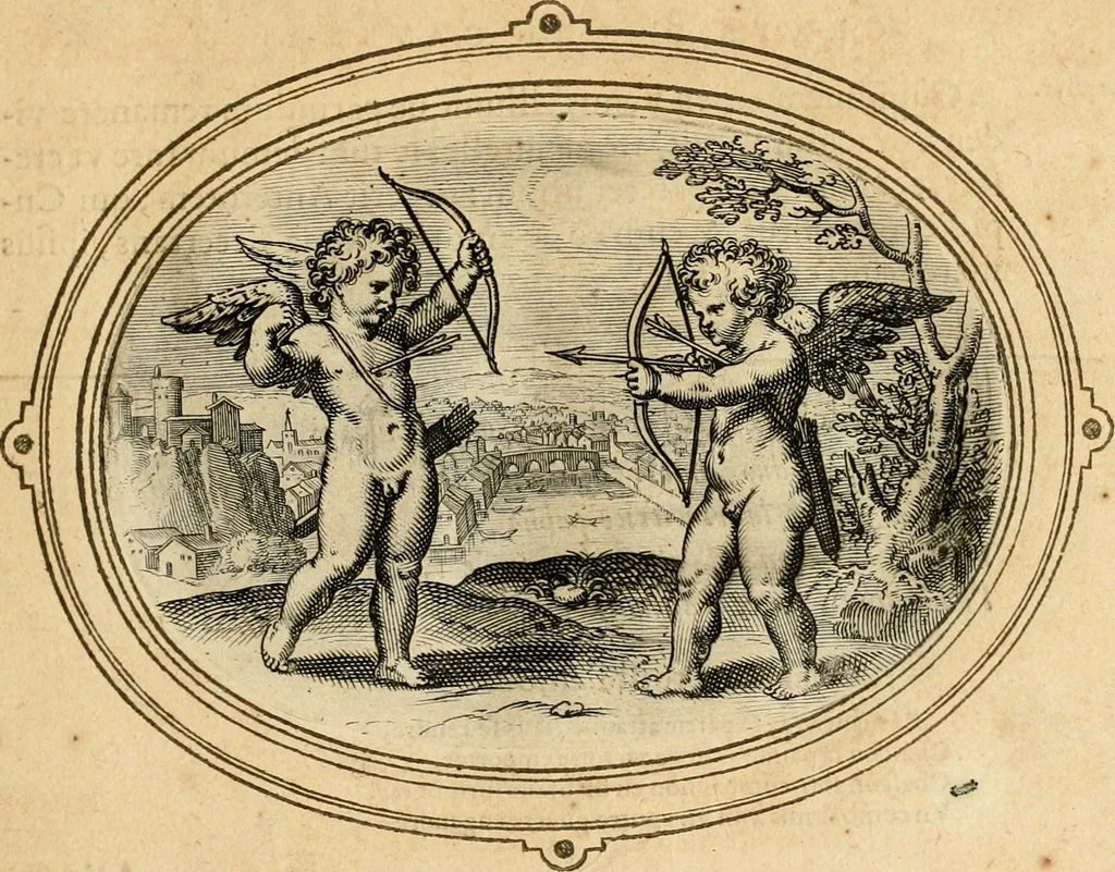 An illustration from Les emblemes de l'amour humain, 1667, leaf 28