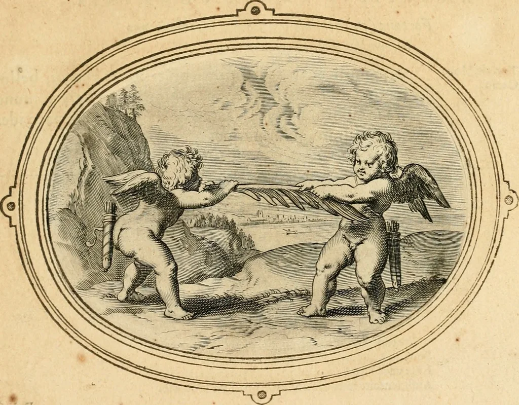 An illustration from Les emblemes de l'amour humain, 1667, leaf 30