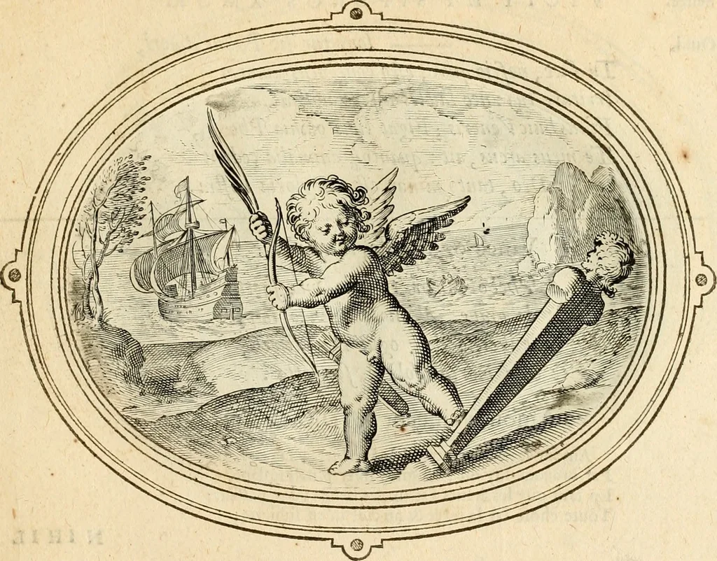 An illustration from Les emblemes de l'amour humain, 1667, leaf 38