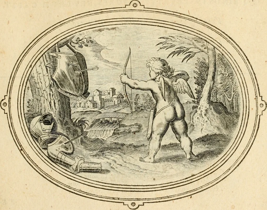 An illustration from Les emblemes de l'amour humain, 1667, leaf 42