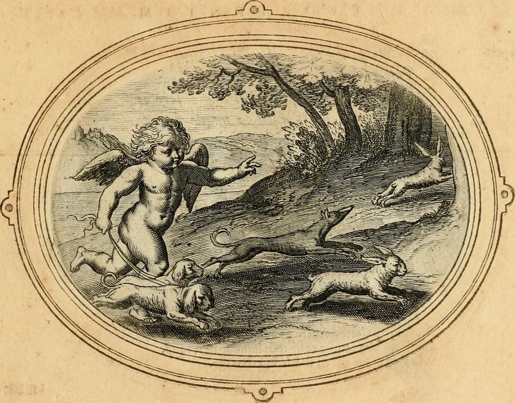 An illustration from Les emblemes de l'amour humain, 1667, leaf 44