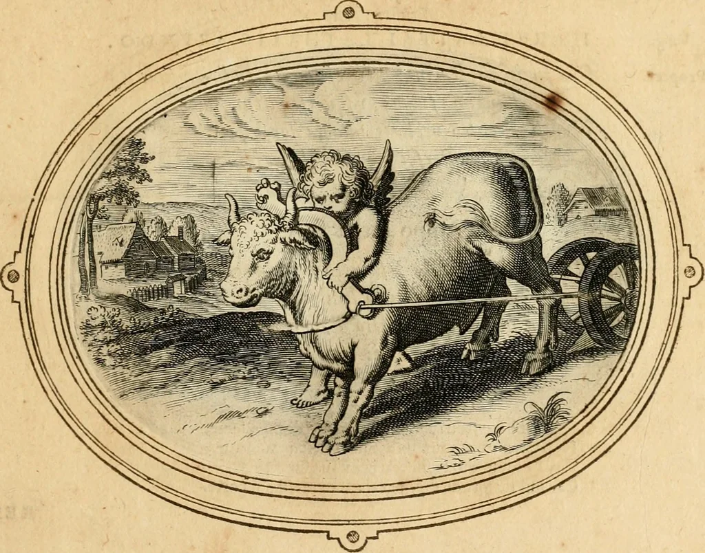 An illustration from Les emblemes de l'amour humain, 1667, leaf 46