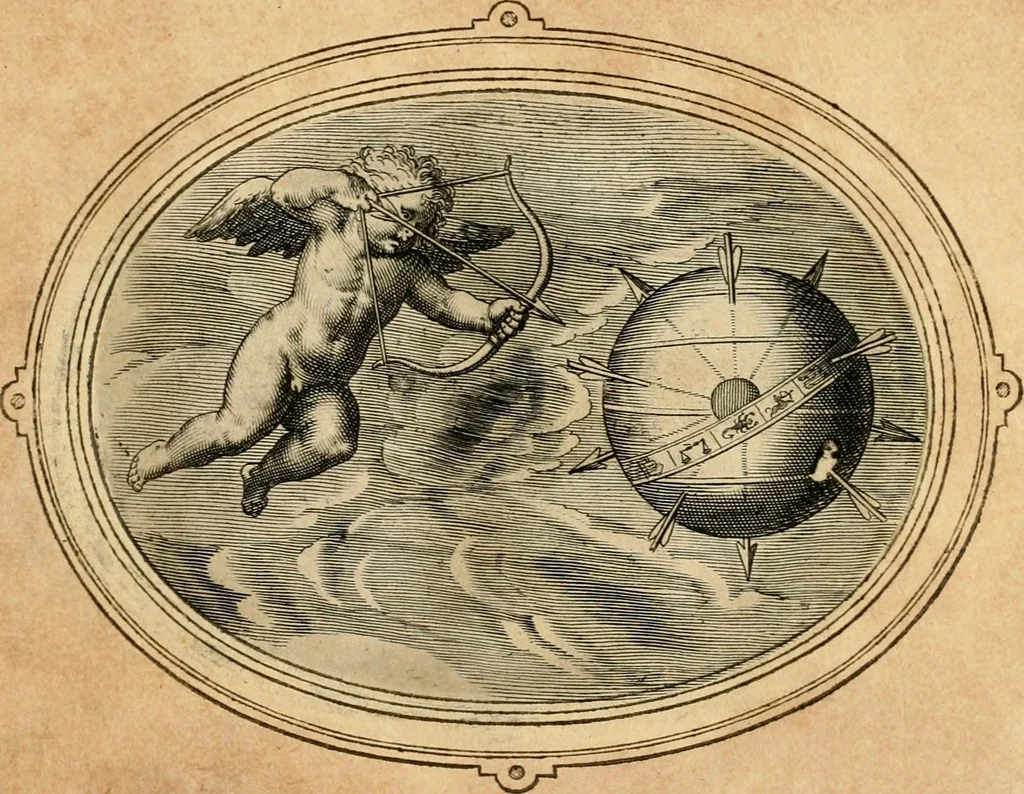 An illustration from Les emblemes de l'amour humain, 1667, leaf 54