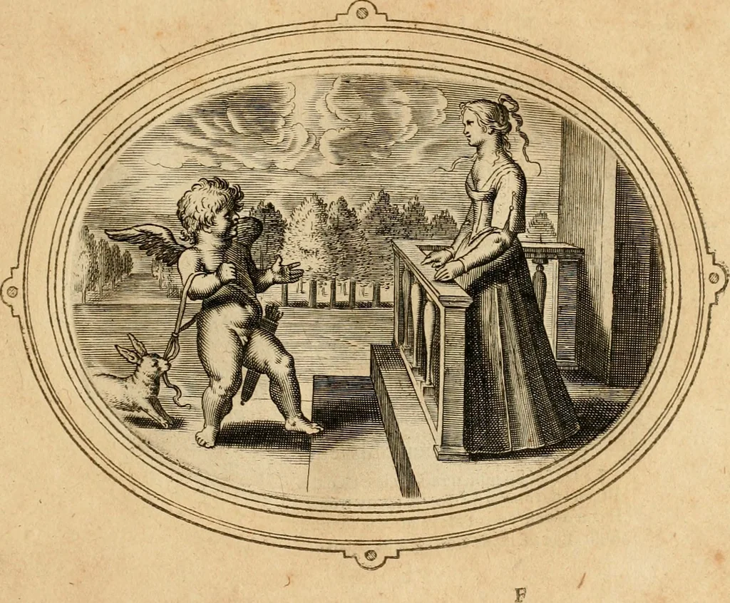 An illustration from Les emblemes de l'amour humain, 1667, leaf 60