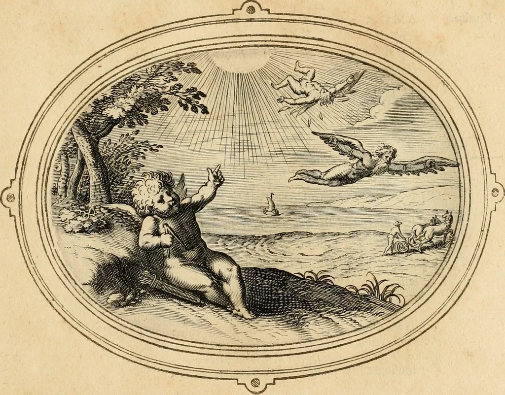 An illustration from Les emblemes de l'amour humain, 1667, leaf 62