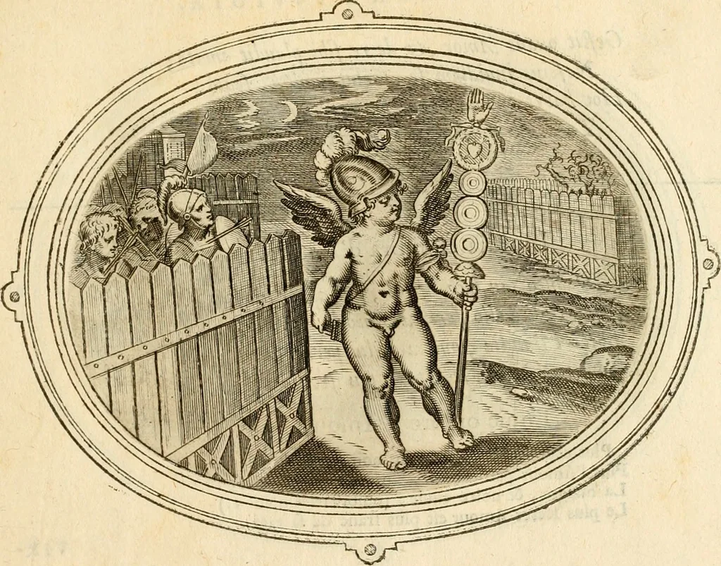An illustration from Les emblemes de l'amour humain, 1667, leaf 68