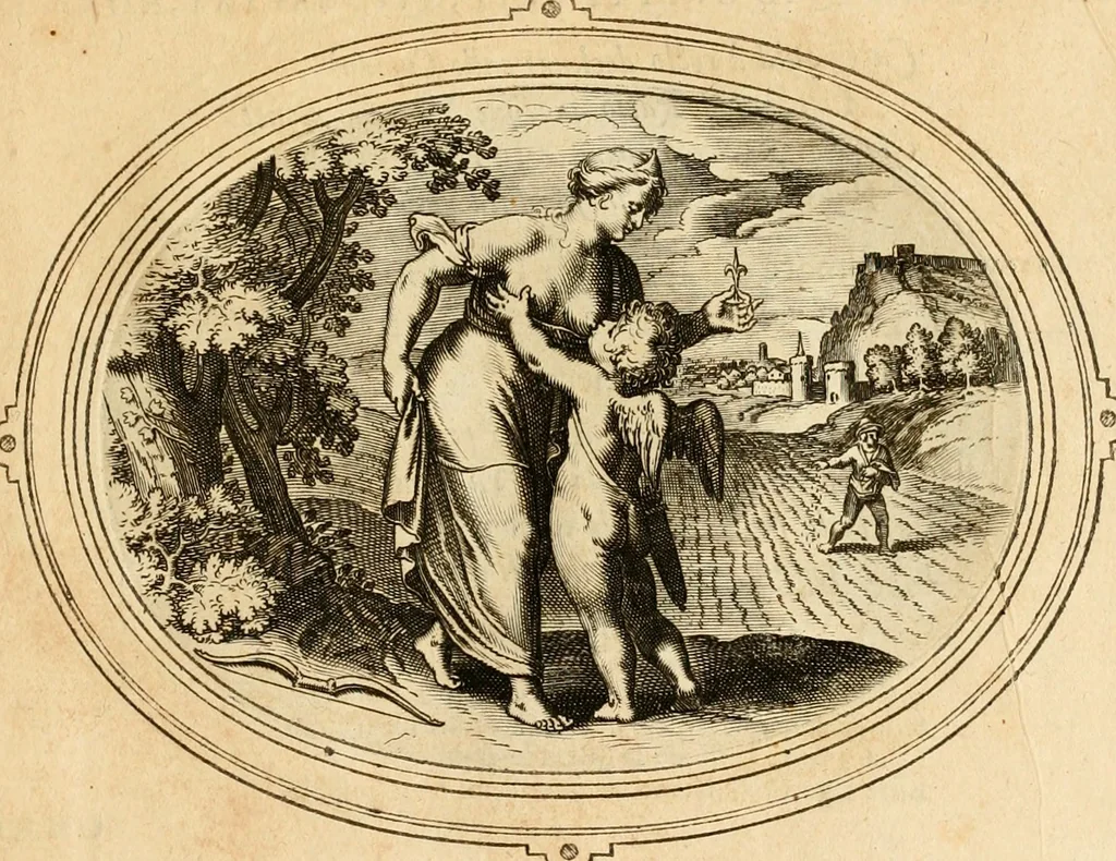 An illustration from Les emblemes de l'amour humain, 1667, leaf 78