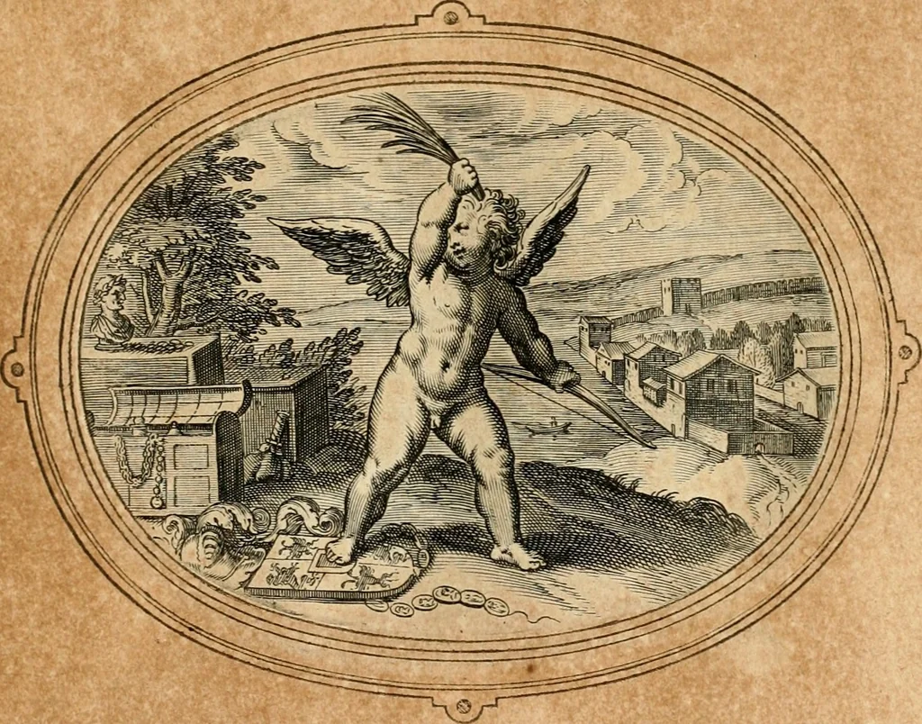 An illustration from Les emblemes de l'amour humain, 1667, leaf 84
