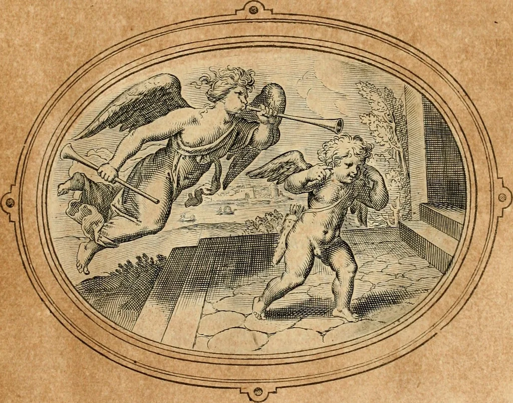 An illustration from Les emblemes de l'amour humain, 1667, leaf 86