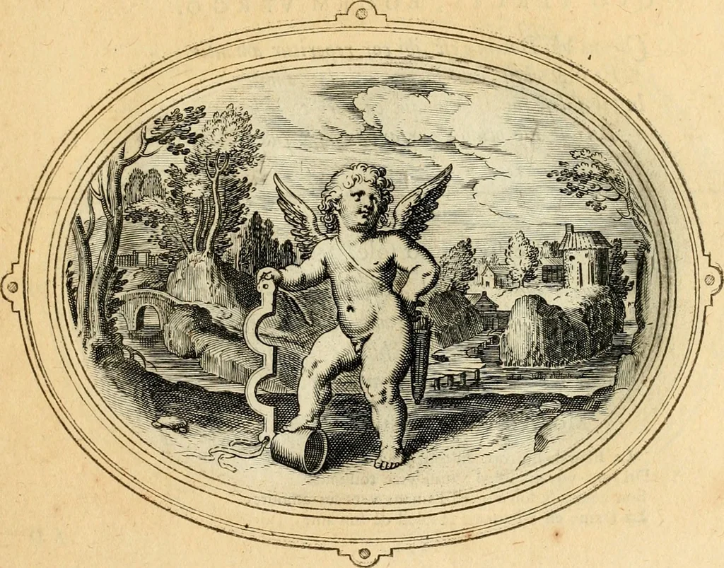 An illustration from Les emblemes de l'amour humain, 1667, leaf 92