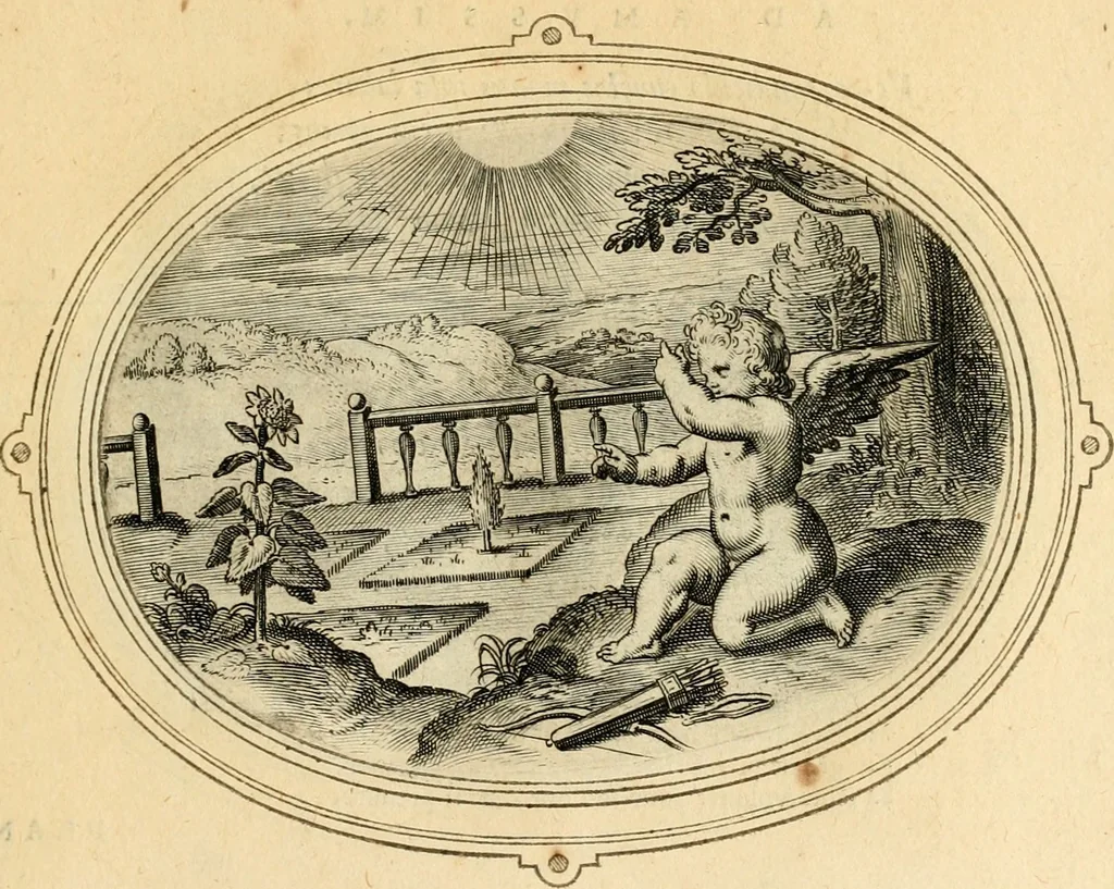 An illustration from Les emblemes de l'amour humain, 1667, leaf 94