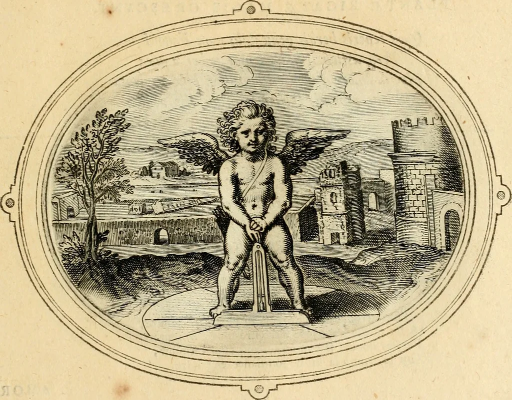 An illustration from Les emblemes de l'amour humain, 1667, leaf 96