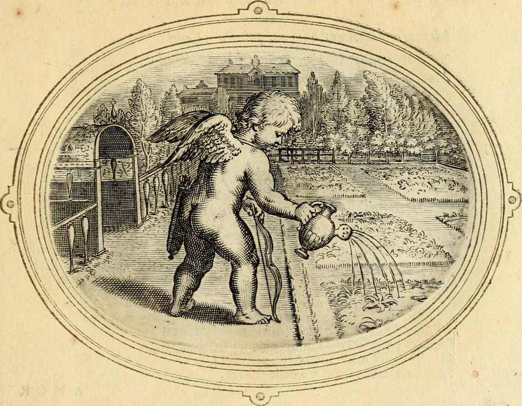 An illustration from Les emblemes de l'amour humain, 1667, leaf 98