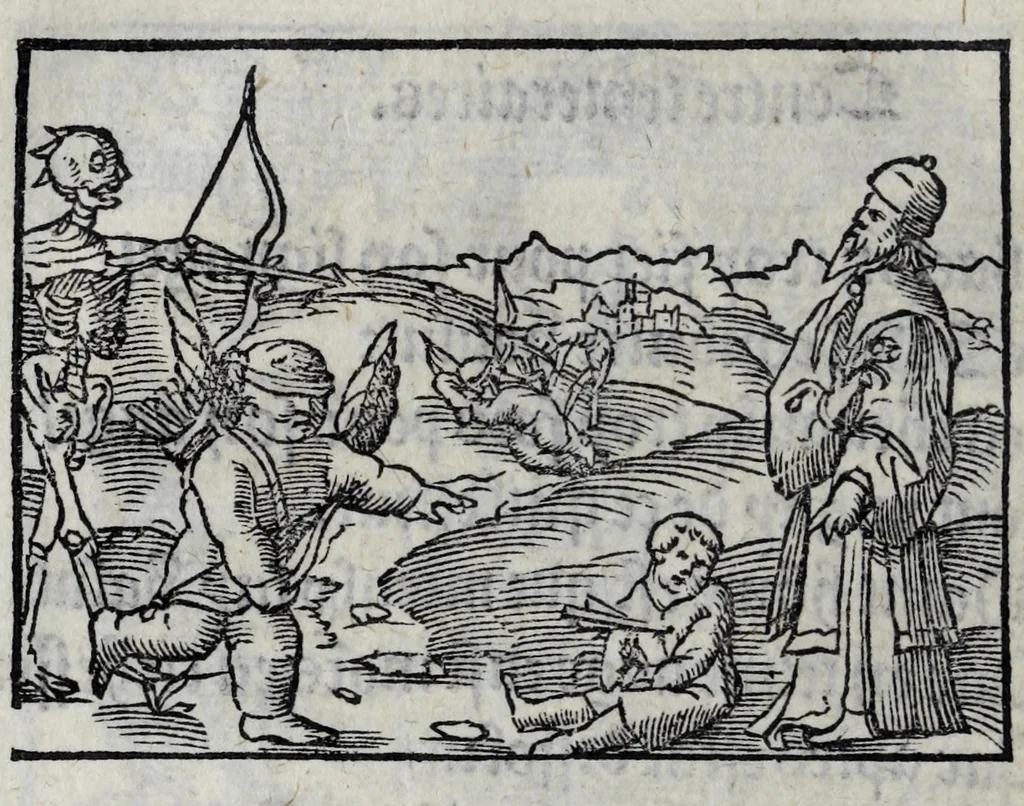 An illustration from Les emblemes de maistre Andre Alciat, mis en rime francoyse, [et] puis nagueres reimprime auec curieuse correction, 1539, leaf 156