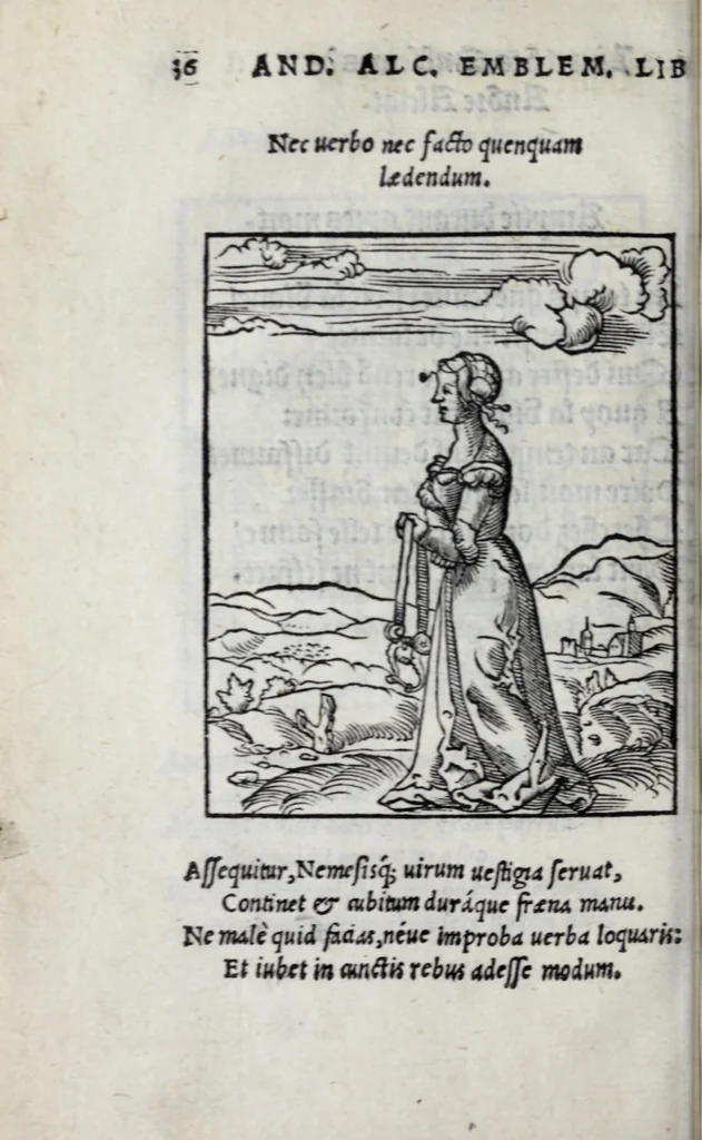 An illustration from Les emblemes de maistre Andre Alciat, mis en rime francoyse, [et] puis nagueres reimprime auec curieuse correction, 1539, leaf 48