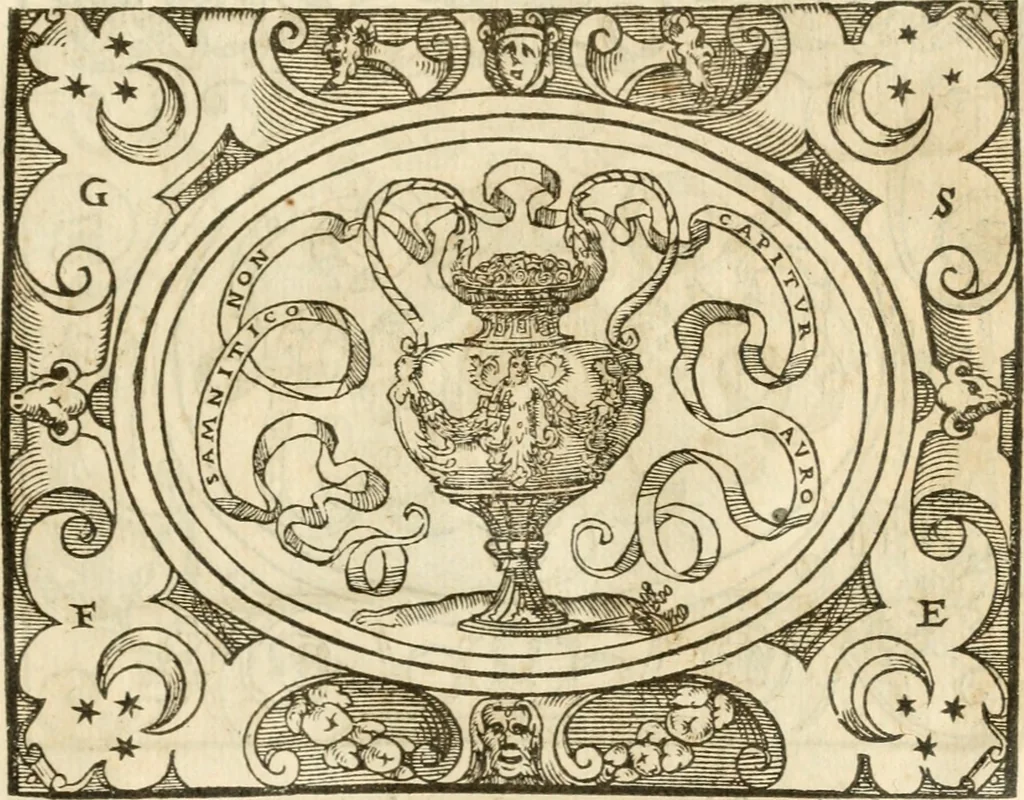 An illustration from Le sententiose imprese ; et, Dialogo, 1560, leaf 104