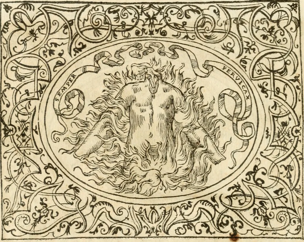 An illustration from Le sententiose imprese ; et, Dialogo, 1560, leaf 107