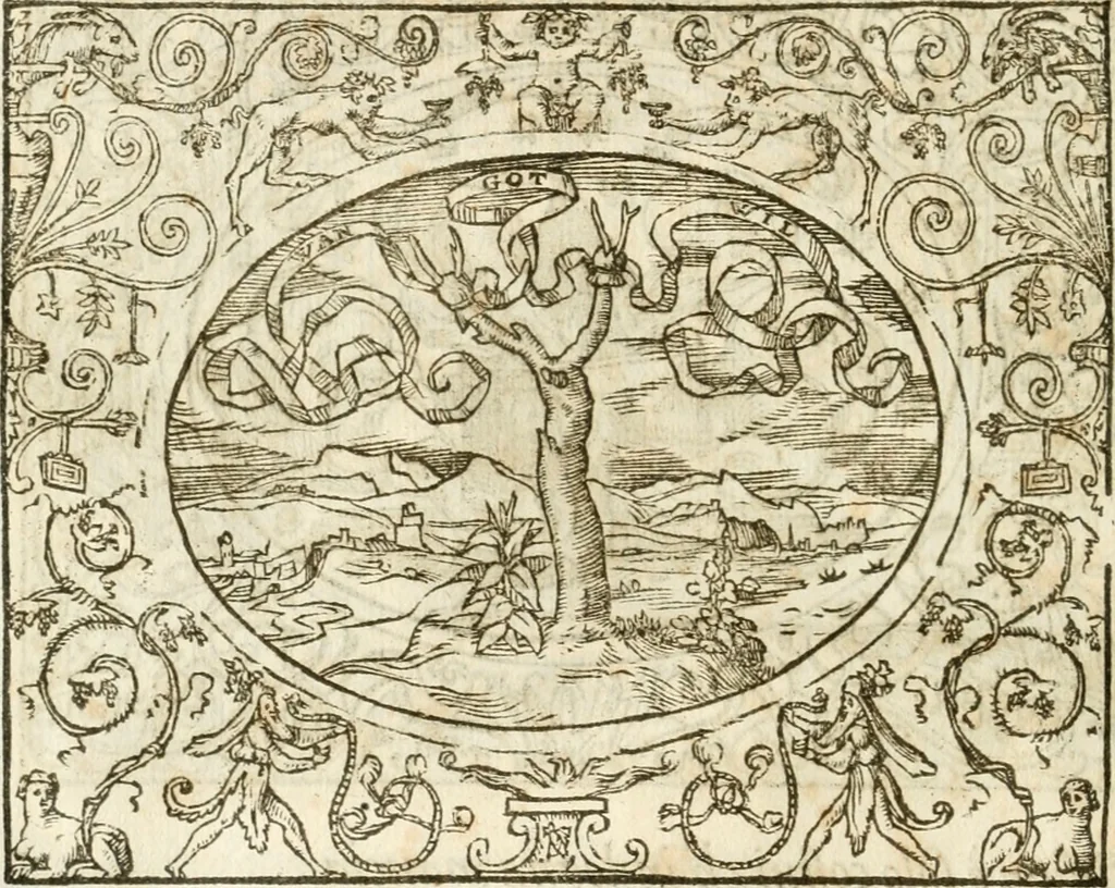 An illustration from Le sententiose imprese ; et, Dialogo, 1560, leaf 141