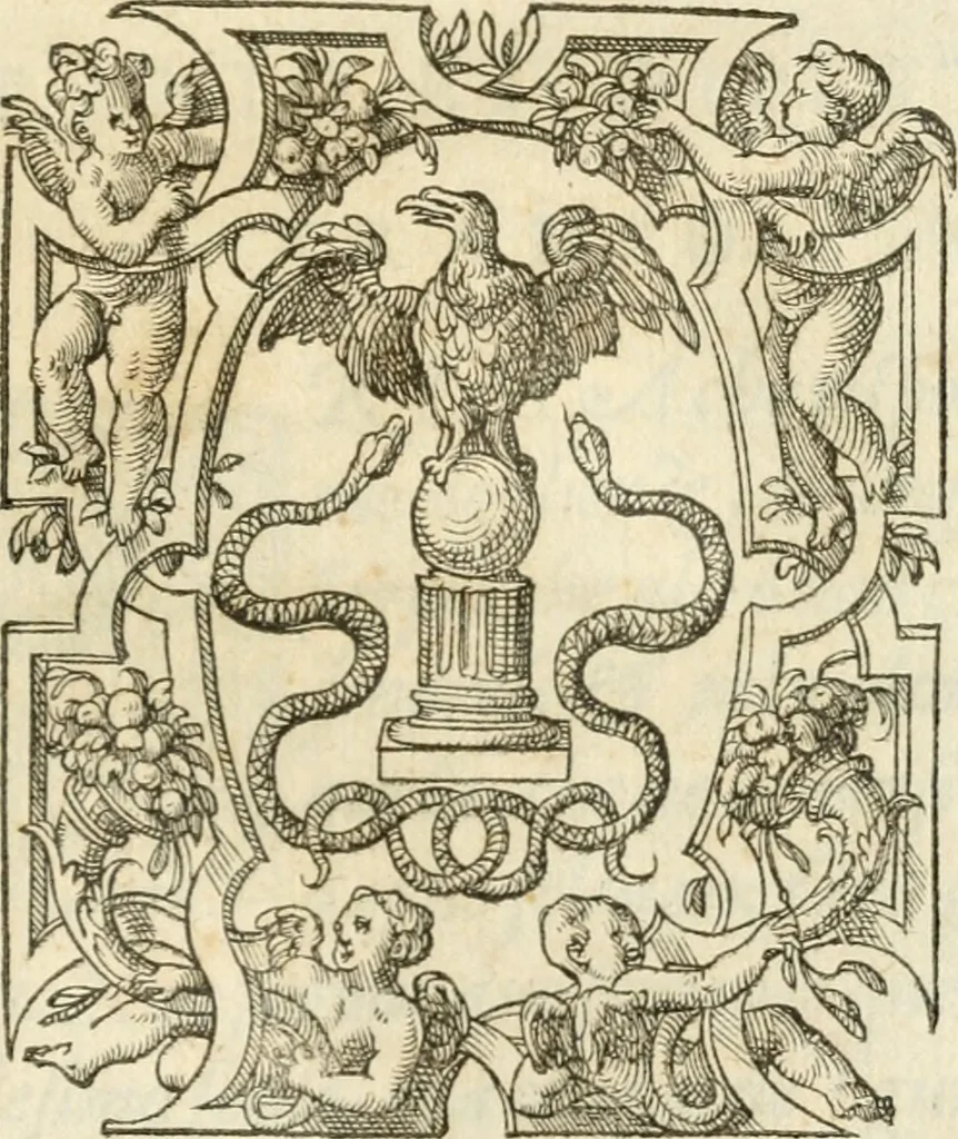 An illustration from Le sententiose imprese ; et, Dialogo, 1560, leaf 148