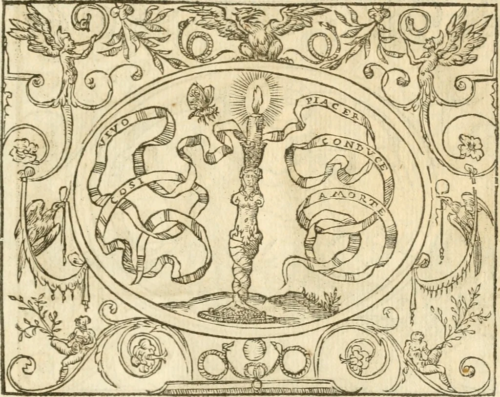 An illustration from Le sententiose imprese ; et, Dialogo, 1560, leaf 36