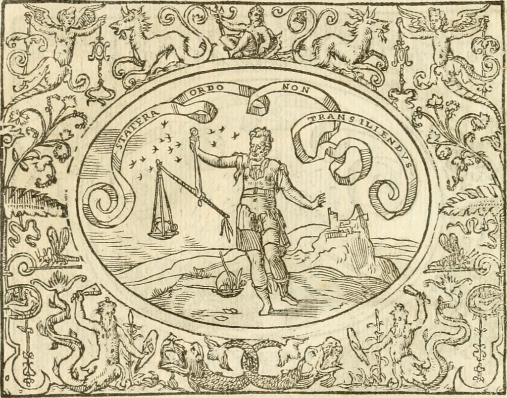 An illustration from Le sententiose imprese ; et, Dialogo, 1560, leaf 39