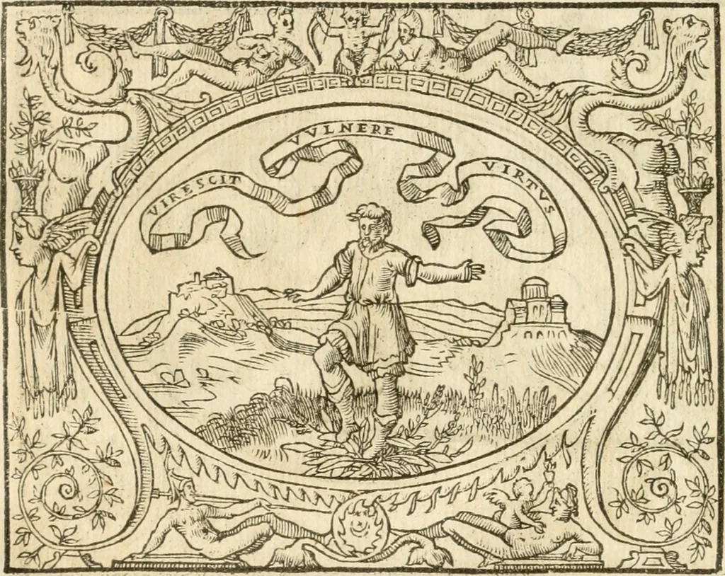 An illustration from Le sententiose imprese ; et, Dialogo, 1560, leaf 43