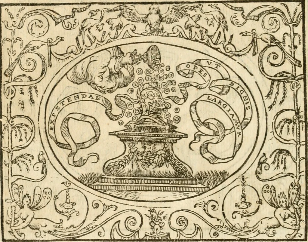 An illustration from Le sententiose imprese ; et, Dialogo, 1560, leaf 47